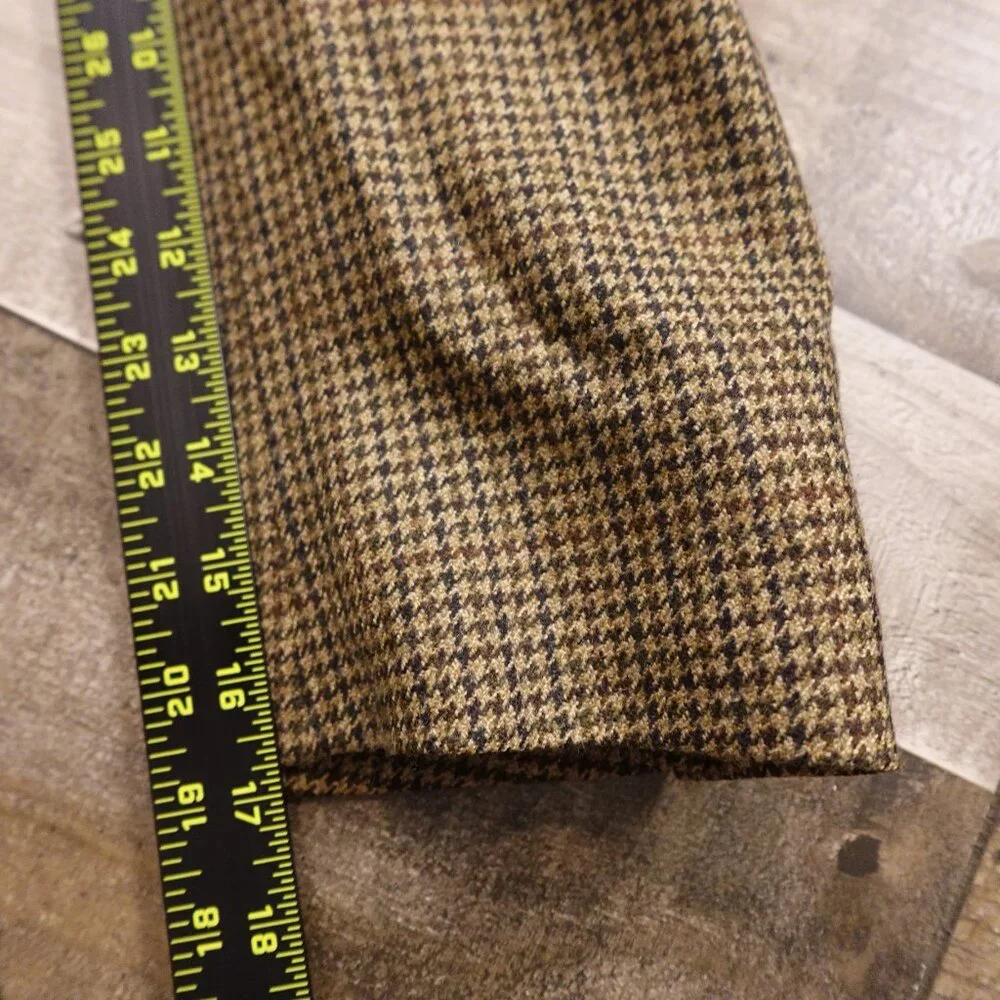 Brooks Brothers 346 Lambswool‎ Blazer Men’s 42R Brown Houndstooth Made in Poland